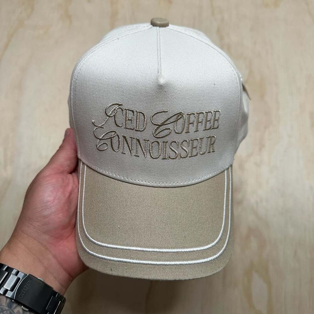 KenZ Kustomz Iced Coffee Connoisseur Hat One Size Cream Beige Snapback Cap